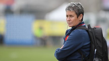 La manager des Bleues, Annick Hayraud, le 17 mars 2019. (TIZIANA FABI / AFP)