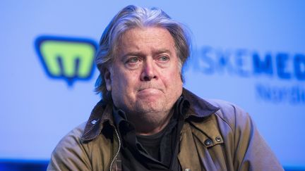 Steve Bannon, le 9 mai 2019 à Bergen (Norvège), lors des Nordic Media Days. (PEDERSEN, TERJE / NTB SCANPIX MAG / AFP)