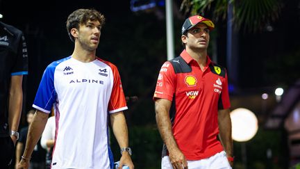 Les pilotes de Formule 1 Pierre Gasly et Carlos Sainz, le 14 septembre 2023. (FLORENT GOODEN / FLORENT GOODEN)