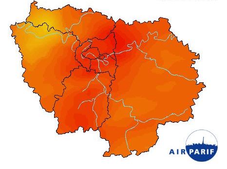 Le seuil d'alerte maximum &agrave; la pollution aux particules est d&eacute;clench&eacute; en Ile-de-France, mercredi 12 mars. (AIRPARIF)