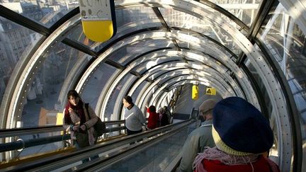 Le grand escalator du Centre Pompidou de Paris mène à la collection permanente du musée d'art moderne et aux expositions temporaires 
 (PHOTOPQR/LE PROGRES)