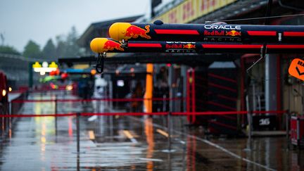 Le paddock du circuit d'Imola, théâtre du Grand Prix d'Emilie-Romagne, le 22 avril 2022. (JOAO FILIPE / AFP)