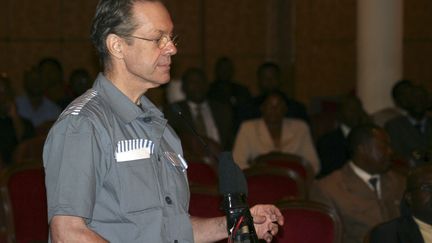 Le mercenaire Simon Mann lors de son procès le 20 juin 2008 après le coup d’Etat raté à Malabo le 20 juin 2004. (Reuters / Daniel Flynn)