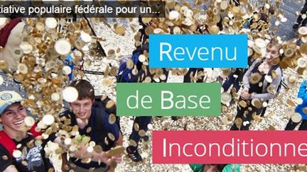 Capture écran du site en faveur «oui» pour le Revenu de base universel lors du référendum du 5 juin 2016 en Suisse. (http://rbi-oui.ch/qui-sommes-nous/ )