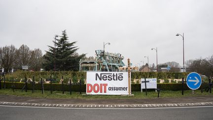 L'usine Buitoni de Caudry (Nord) a été mise à l'arrêt le 2 mars 2023, avant que Nestlé annonce la fermeture définitive du site, le 30 mars 2023. (DELPHINE LEFEBVRE / HANS LUCAS / AFP)