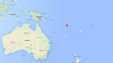 Capture d'écran de Google Maps pointant l'archipel du Vanuatu où un séisme de magnitude 7 s'est produit le 29 avril 2016. (GOOGLE MAPS)