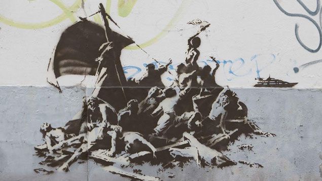 &nbsp; (Le Radeau de La Méduse, revu par Banksy © banksy.co.uk)