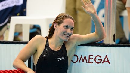 La Fran&ccedil;aise Camille Muffat apr&egrave;s la finale du 200 m nage libre le 31 juillet 2012 &agrave; Londres. (MARTIN BUREAU / AFP)