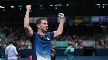 Le Français Lucas Didier lors du tournoi de para tennis de table MS9 des Jeux Paralympiques, le 4 septembre 2024. (LECOCQ CÉDRIC / KMSP / France Paralympique)