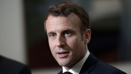 Le président de la République, Emmanuel Macron, le 17 mai 2019 à Biarritz (Pyrénées-Atlantiques). (IROZ GAIZKA / AFP)