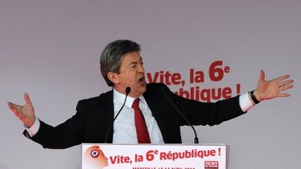 Jean-Luc Mélenchon (à Marseille, 14 avril) (GERARD JULIEN / AFP)