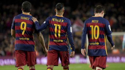 Luis Suarez, Neymar et Lionel Messi, le trio fabuleux du Barca (ALBERT LLOP / ANADOLU AGENCY)