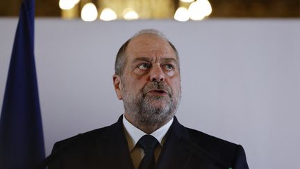 Le ministre de la Justice, Eric Dupond-Moretti, lors d'une conférence de presse à Paris, le 5 janvier 2023. (LUDOVIC MARIN / AFP)