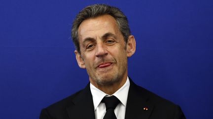 L'ancien pr&eacute;sident Nicolas Sarkozy lors de l'inauguration de l'Institut Claude-Pompidou, un centre de recherche&nbsp;sur la maladie d'Alzheimer, le 10 mars 2014, &agrave; Nice (Alpes-Maritimes). (VALERY HACHE / AFP)