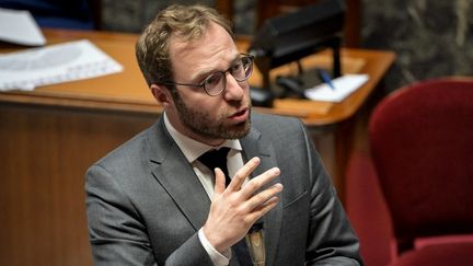 Le ministre de l'Economie et des Finances, Antoine Armand, à l'Assemblée, le 26 novembre 2024. (BERTRAND GUAY / AFP)