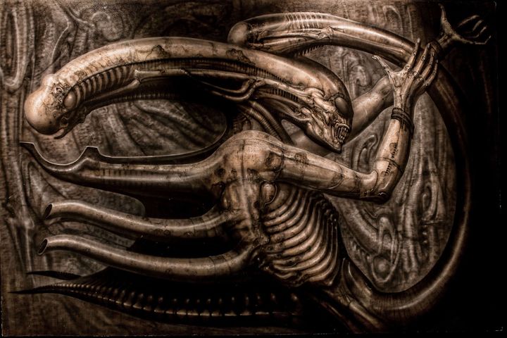 Alien 2 "Nécronom IV" H. R. Giger, modèle pour la créature d'"Alien" (1979) de Ridley Scott 
 (Bony/SIPA)