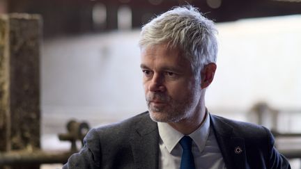 Laurent Wauquiez, le président Les Républicains (LR) de la région Auvergne-Rhône-Alpes, le 14 février 2024. (GUILLAUME SOUVANT / AFP)