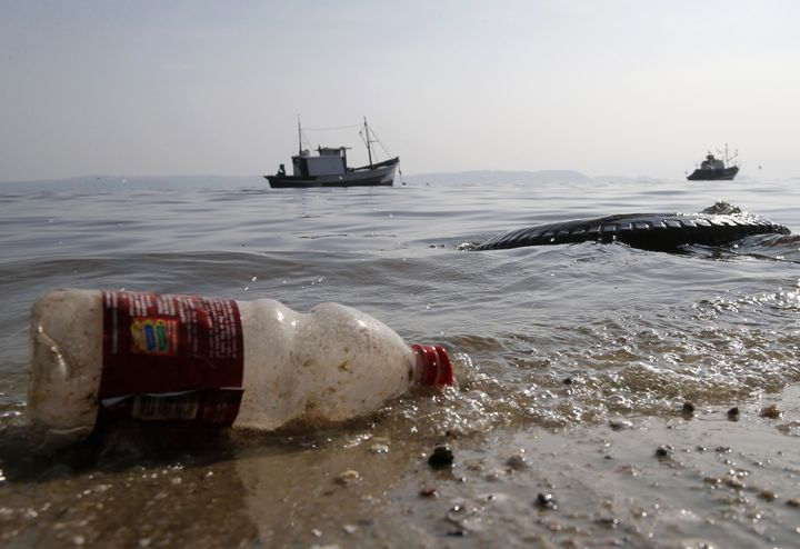 Des d&eacute;chets &eacute;chou&eacute;s sur la plage de Fundao, dans la baie de Guanabara, &agrave; Rio de Janeiro (Br&eacute;sil), le 13 mars 2013. (SERGIO MORAES  / REUTERS)