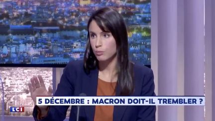 L'éditorialiste Julie Graziani sur le plateau de "24 Pujadas" sur LCI, lundi 4 novembre 2019. (CAPTURE D'ÉCRAN / LCI)