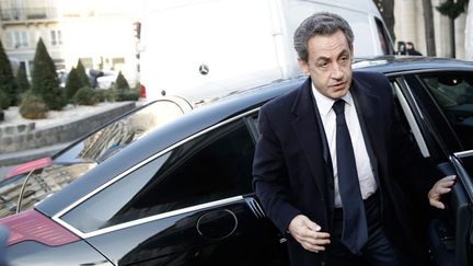 &nbsp; (Nicolas Sarkozy est arrivé au pôle financier de Paris ce matin © MAXPPP)