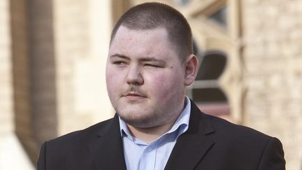 L'acteur Jamie Waylett, qui joue dans la saga "Harry Potter", &agrave; sa sortie du tribunal, le 19 mars 2012, &agrave; Londres. &nbsp; (NICK EDWARDS / MAXPPP)