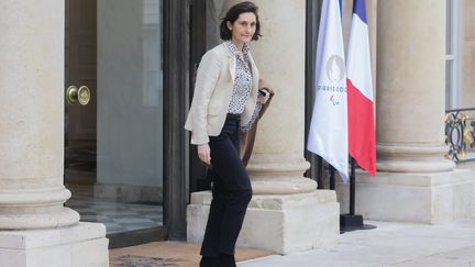 La ministre de l'Education nationale Amélie Oudéa-Castéra, critiquée au sujet de la scolarisation de ses enfants dans le privé, "regrette" d'avoir "pu blesser certains enseignants de l'enseignement public" (VINCENT ISORE / MAXPPP)