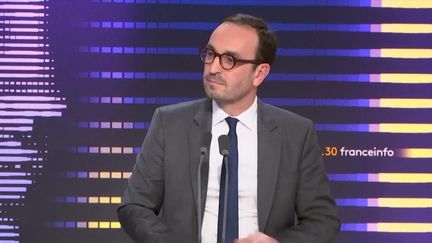 Thomas Cazenave, ministre délégué aux Comptes publics était l'invité du 8h30 franceinfo du vendredi 22 décembre 2023. (RADIO FRANCE / FRANCEINFO)