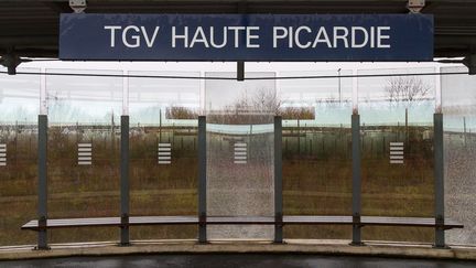 La gare TGV Haute-Picardie, situ&eacute;e sur le territoire des communes d'Ablaincourt-Pressoir et Estr&eacute;es-Deni&eacute;court (Somme), le 14 janvier 2015. (ELODIE DROUARD / FRANCETV INFO)