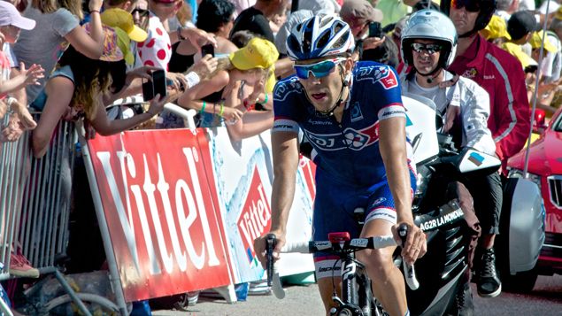 &nbsp; (Thibaut Pinot à l'arrivée à Chamrousse © RF/BS)