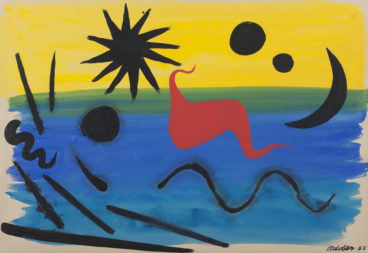 Le "Loch Ness" de Calder, une gouache exposée à Rodez au musée Soulages (FLORIAN PERLOT / 2017 Calder Foundation New-York / ADAGP, Paris)