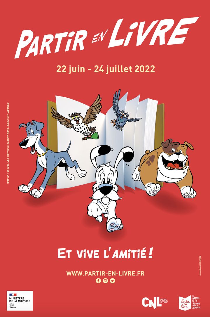 Affiche du festival Partir en Livre 2022. (CNL / LES EDITIONS ALBERT RENE)