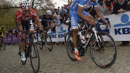 Tony Gallopin (Lotto) sur les pavés de Gand-Welvegem 2014 (DIRK WAEM / BELGA MAG)