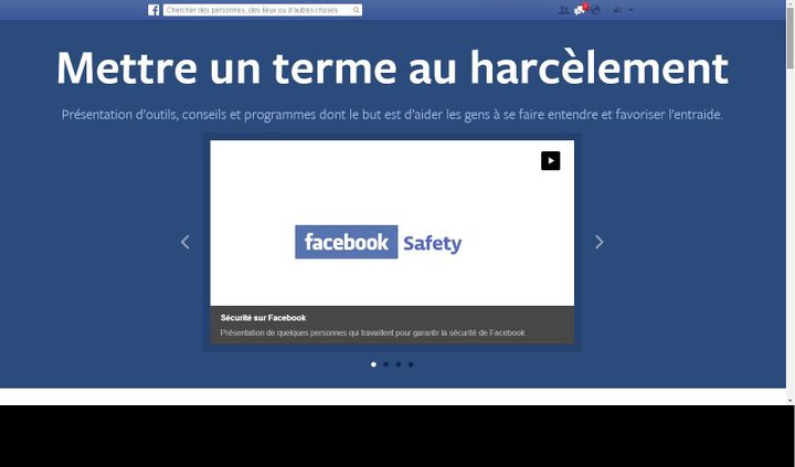 &nbsp; (Capture d'écran du portail Facebook contre le harcèlement)