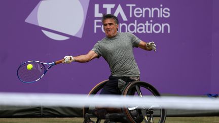 Le Français Stéphane Houdet lors du tournoi du Queen's, à Londres, le 19 juin 2022. (ADRIAN DENNIS / AFP)