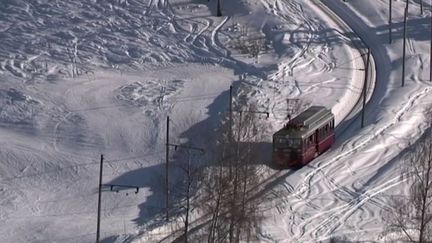 Le tramway du Mont-Blanc, en Haute-Savoie, est en pleine transformation.&nbsp;Il se modernise avec un nouveau design.&nbsp; (FRANCE 3)