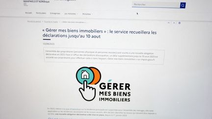 Un portail en ligne du service des impôts, le 9 août 2023. (SANDRINE MARTY / HANS LUCAS / AFP)