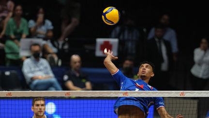 Barthelemy Chinenyeze pendant le match France-Japon en Ligue des Nations, le 21 juillet 2022. (ROBERTO TOMMASINI / NURPHOTO)