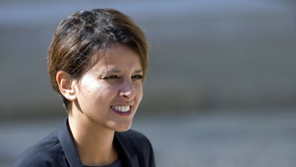 La ministre de l'Education nationale&nbsp;Najat Vallaud-Belkacem, le 3 septembre 2014, dans la cour de l'Elys&eacute;e, &agrave; Paris. (ALAIN JOCARD / AFP)