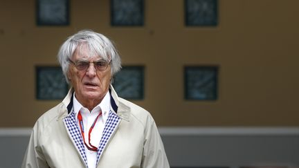 Bernie Eccleston, le patron de la F1, lors d'une course automobile à Bahreïn début avril. (FREDERIC LE FLOC H / DPPI MEDIA)