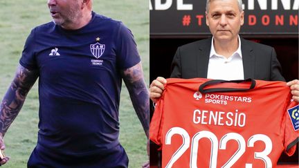 Jorge Sampaoli (à gauche) et Bruno Génésio.