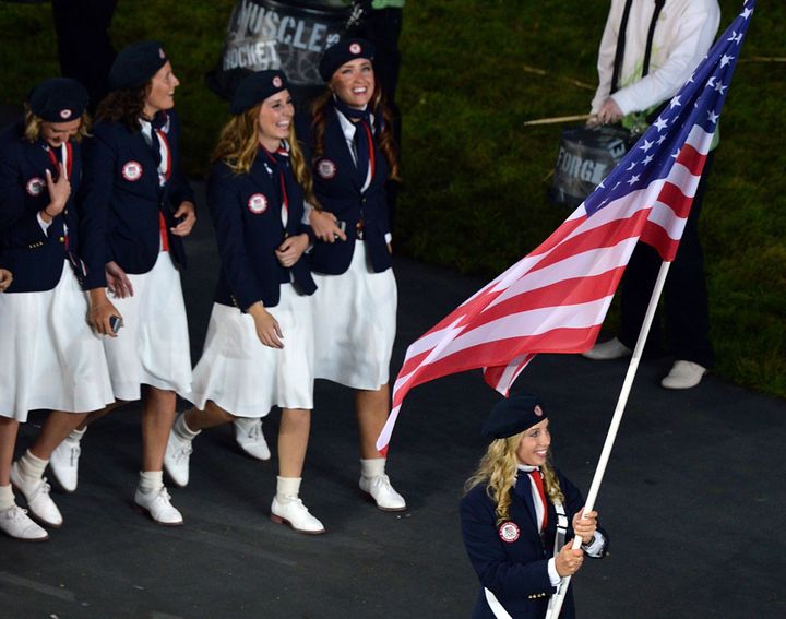 La délégation américaine en béret basque, façon Ralph Lauren
 (SAEED KHAN / AFP)