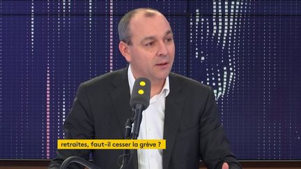 Laurent Berger, secrétaire général de la CFDT, était l'invité du 8h30 de franceinfo jeudi 16 janvier 2020. (FRANCEINFO / RADIOFRANCE)