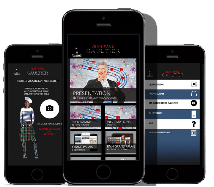 L'application Jean Paul Gaultier pour l'exposition du couturier au Grand Palais
 (Apple Store)