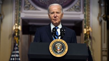 Le président américain Joe Biden à la Maison Blanche, à Washington, le 13 décembre 2023. (JIM WATSON / AFP)