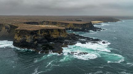 Luftaufnahme der Atlantikküste in Namibia, Angola am 23. September 2023. (Michael Runkel/Robert Harding RF/AFP)