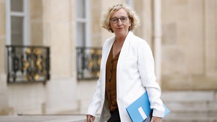 Muriel Pénicaud, alors ministre du Travail, arrive à l'Elysée (Paris), le 4 juin 2020. (YOAN VALAT / AFP)