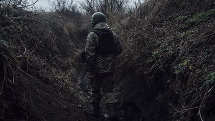 A Ukrainian soldier, November 2023. (Adrien Vautier / Le Pictorium / MAXPPP)