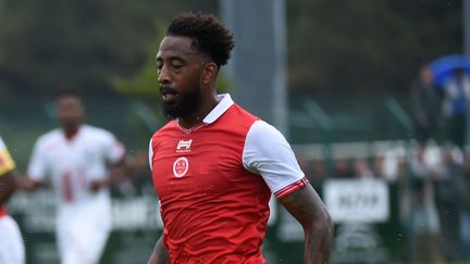 Romain Métanire, de l'équipe du Stade de Reims, durant un match contre Lille au Touquet, le 15 juillet 2017. (FRANCOIS LO PRESTI / AFP)