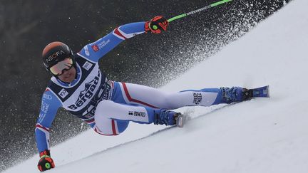 Nils Allegre, vainqueur du Super-G de Garmisch-Partenkirchen (Allemagne), le 27 janvier 2024 (MARCO TROVATI/AP/SIPA / SIPA)