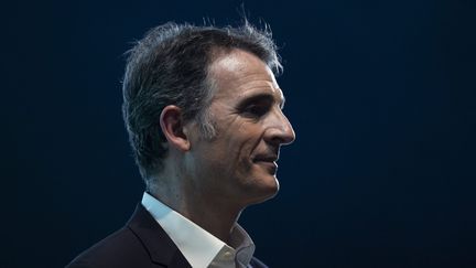 The mayor of Grenoble, Eric Piolle, at the Zénith in Paris on April 10, 2022. (ALEXIS SCIARD / MAXPPP)